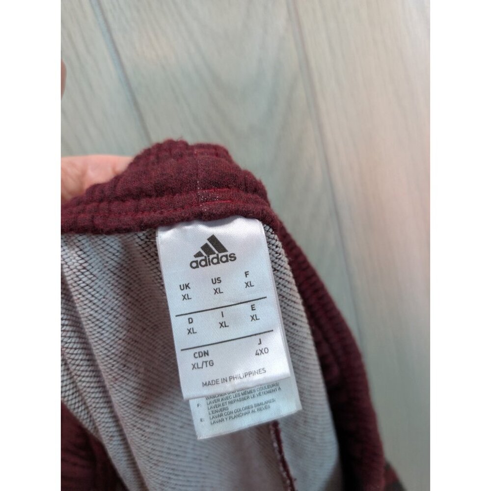 Adidas Pants Mens XL Red Track Warm Up Zip Jogger Drawstring Sweatpants Gym Run - Picture 8 of 10